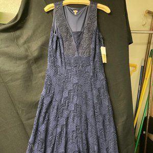 Navy and gold beaded dress
